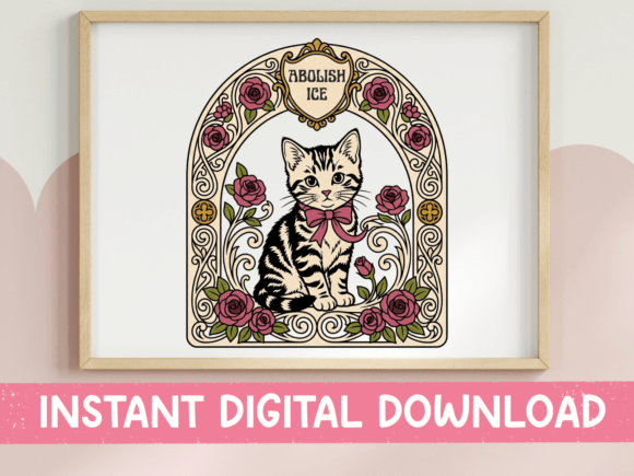 Abolish ICE Art Nouveau Cat SVG PNG: A Powerful Design Asset