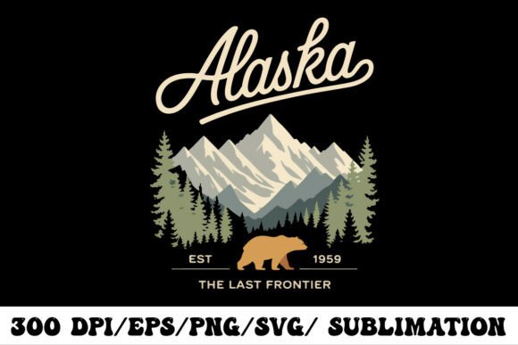 Alaska Vintage Mountain Bear Design: Capturing the Last Frontier