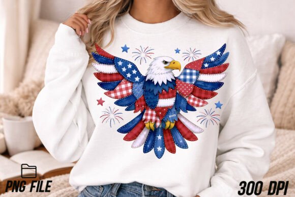 American Eagle PNG: Unlocking Patriotic Design with Patchwork Style