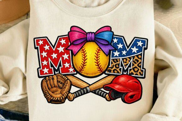 Celebrate the Diamond: Baseball Mom Mother's Day Faux Png Designs