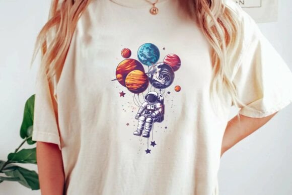 Cosmic Creativity: The Astronaut and Planet PNG
