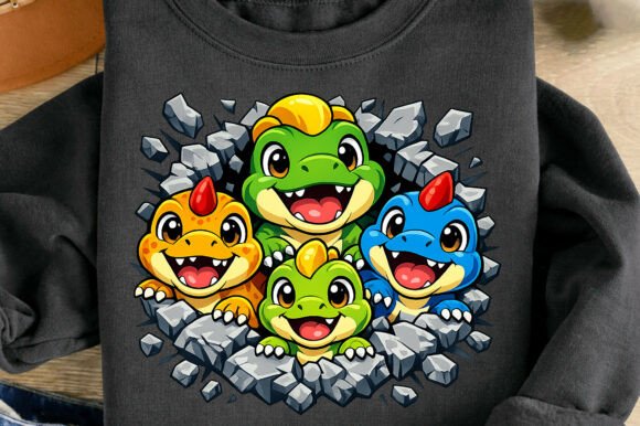 Cute Baby Dinosaur Family Cartoon Dino: Unleash Playful Prehistoric Charm