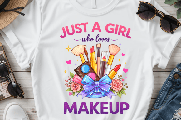 Just a Girl Who Loves Makeup PNG: A Vibrant Design Asset