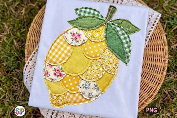 Lemon Summer Fruit Patchwork Beach Png: A Fresh Design Asset