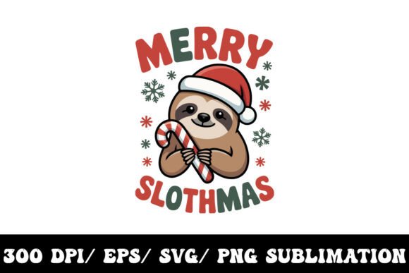 Merry Slothmas Christmas Graphic: A Cozy Retro Vibe for 2025