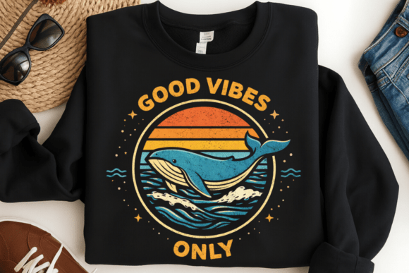 Ocean Retro Summer PNG: Nostalgic Waves for Modern Designs