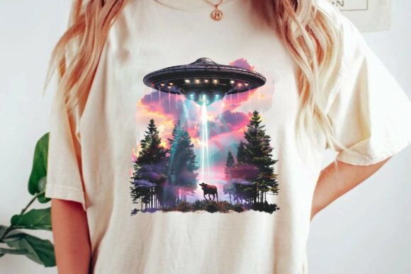UFO Alien Abduction Cow Sci-Fi Sublimation PNG: A Designer's Deep Dive