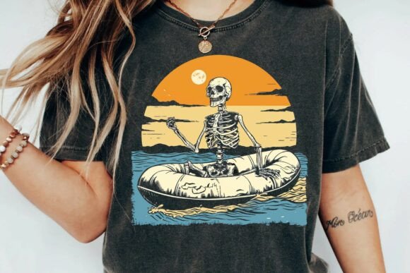 Unleash Your Dark Creativity: The Vintage Skeleton Raft Graphic